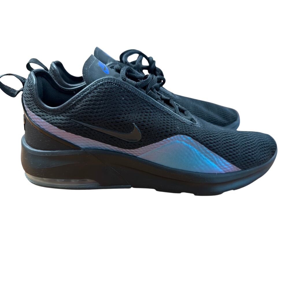Nike Men's Air Max Motion 2 Black Blue Iridescent Athletic Running Shoes Size 13